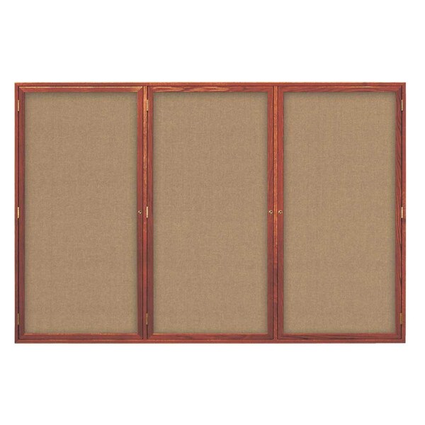 United Visual Products Open Faced Traditional Rounded Corkboard UV639ARC-BLACK-FORBO - main